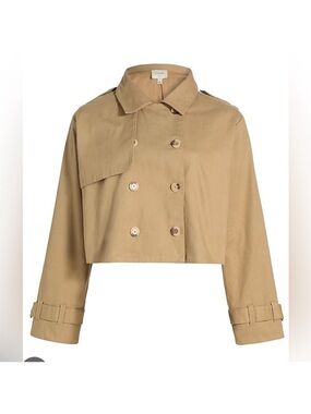 Cami NYC Cropped Trench Coat in Tan